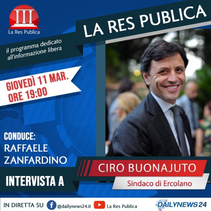 Ciro Bonajuto, Sindaco di Ercolano, ospite de 'La Res Publica' giovedì 11 marzo 2021