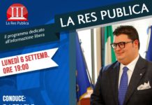 Alessandro Iovino ospite de 'La Res Publica' lunedì 6 settembre 2021